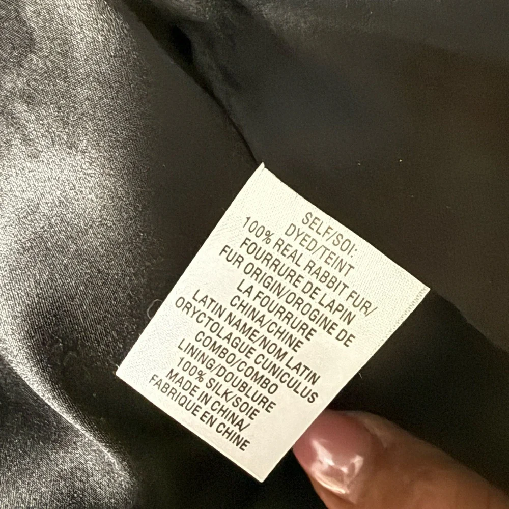 Haute Hippie Tie Dye Rabbit Fur Vest Merlot/white/black - Picture 12 of 12